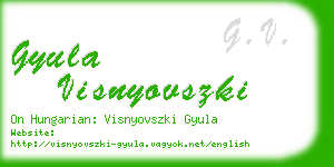 gyula visnyovszki business card